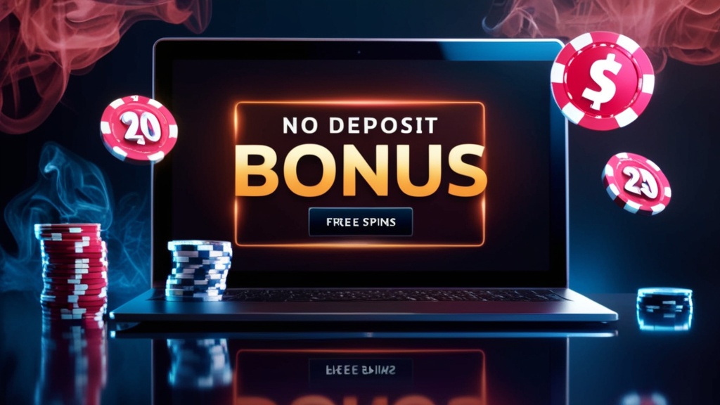 Welkomstactie met no deposit bonus en free spins op een scherm