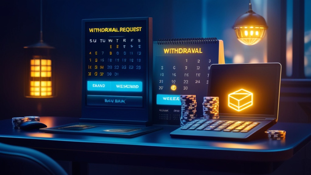 Opnameverzoek naast een kalender met weekend en feestdagen in een donkere casinoruimte